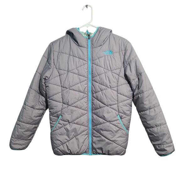 The North Face Reversible Gray Perrito Puffer Jacket Size 18 - Picture 1 of 6